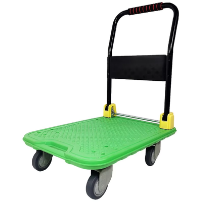 Quality  300kgs Factory Platform Trolley Plastic Hand Cart for Warehouse Easy Moving Professional Machine Tool Movers Carry Cargo Storage factory