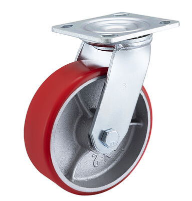 Heavy Duty Castors Impact Resistant Cast PU on Cast Iron Industrial Caster Wheel