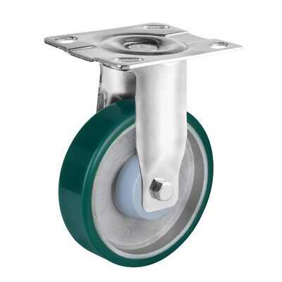 Aluminum Polyurethane Caster Wheels With Ball Bearings , Industrial Medium Heavy Duty Casters