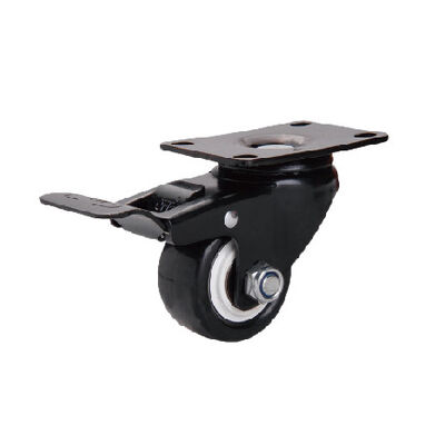 PP PU PVC Universal Furniture Casters Black Lightweight Caster Wheels