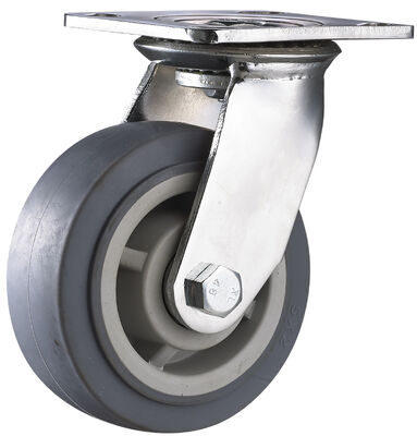 4" 5" 6" 8" Trolley Castor Wheels Heavy Duty Wear Resistant Thermoplastic Rubber Casters