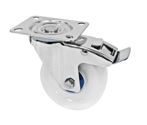 Medium Duty 304 Stainless Steel Casters White PA Casters 150-200KG Load Capacity