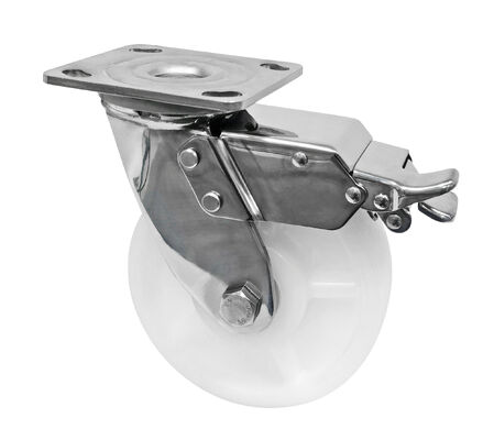 White PA Caster 304 Stainless Steel Heavy Duty Caster Wheels 400KG-600KG Load Capacity