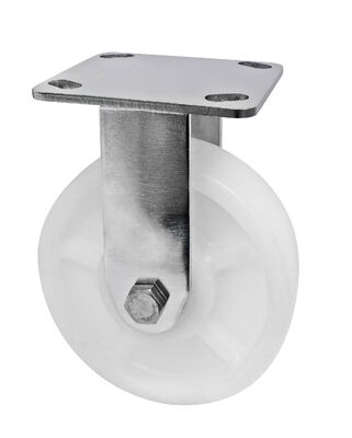 White PA Caster 304 Stainless Steel Heavy Duty Caster Wheels 400KG-600KG Load Capacity