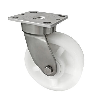 White PA Caster 304 Stainless Steel Heavy Duty Caster Wheels 400KG-600KG Load Capacity