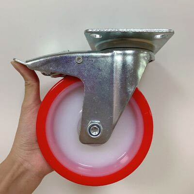 5 Inch Industrial PU Caster Wheel with Polyurethane Tread Double Ball Bearing and Non-Marking Design