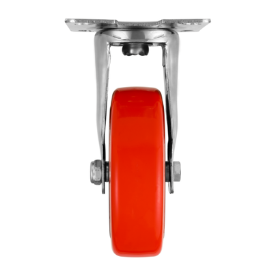 Medium Heavy Duty 80kgs Universal Smooth Running Red PU Polyurethane Caster Wheels for Trolleys