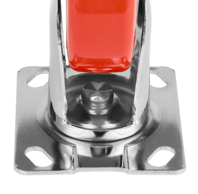 Medium Heavy Duty 80kgs Universal Smooth Running Red PU Polyurethane Caster Wheels for Trolleys