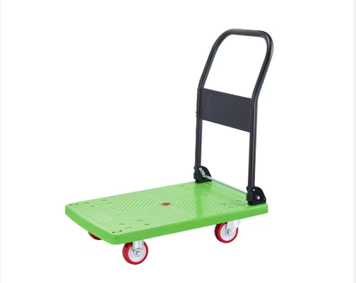 Industrial Platform Hand Trolley Heavy-Duty Flatbed Cart with Silent Wheels and Four-Wheel Load Capacity