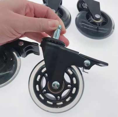 3 4 5 Inch Blue Tpr 60-100kg Load Capacity Threaded Stem With Brake Large-Scale Catering Industrial Casters