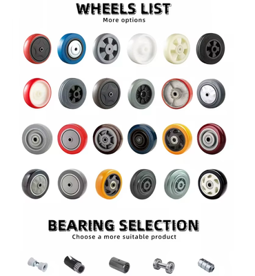 8 Inch Heavy Duty Industrial Single Spring Loaded Swivel Caster Shock Absorption Aluminum Core Rubber Casters and Wheels