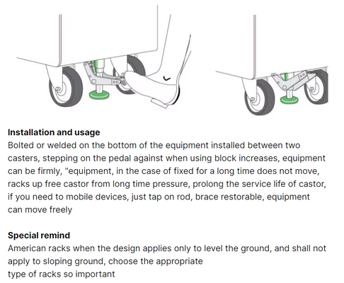 Customized 4inch Japanese Style Lift Up Floor Lock For Casters