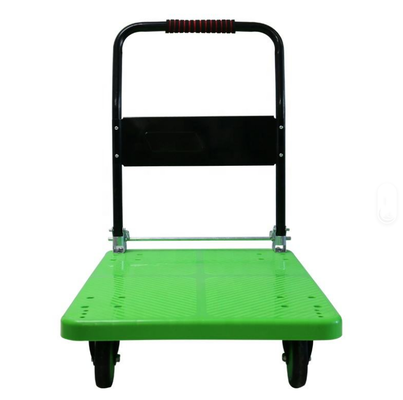 Heavy Duty 400kg Plastic Folding Platform Hand Trolley Cart Heavy Duty Durable Plastic Four Wheels Folding Pallet Tool Trolley Cart