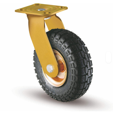 Heavy-Duty 10-Inch High-Strength Inflatable Caster Wheels with Pressed Steel and Rubber Construction