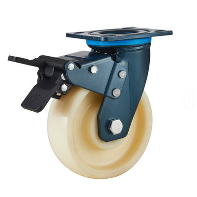 4/5/6/8 Inch Swivel Fixed White Locking Nylon Castor Industrial Diameter 125 mm Caster Wheels