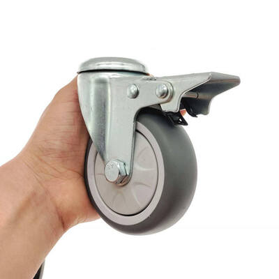 3 Inch Industrial Caster with 360° Swivel Rotation and 75mm PU Wheel for Service Carts