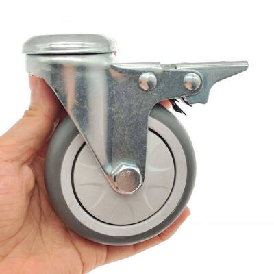 3 Inch Industrial Caster with 360° Swivel Rotation and 75mm PU Wheel for Service Carts