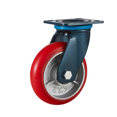4 Inch PU Wheel Caster with Swivel Top Plate Heavy Duty Silent and Smooth Rolling for Industrial and Furniture