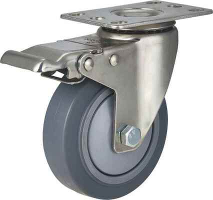 Single Bearing TPR Medium Casters Industrial Swivel Brake Wheel for Store Display Fixtures