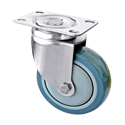 5 Inch Gray TPR Industrial Caster Wheel with Double Ball Bearing 125mm Diameter and 150kg Load Capacity