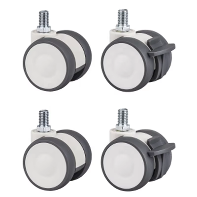 2 Inch Threaded Stem Swivel Caster, Nylon Wheel for Furniture & Light Equipment