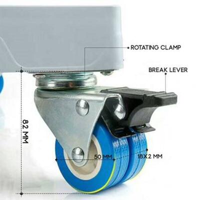 High Quality OEM ODM Customized 2 Inch 50mm Zinc Coated Steel Dual Twin Wheel Casters With Brake