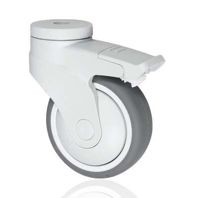 4 Inch (100 mm) Bolt Hole Swivel Medical Caster with Total Lock Brake