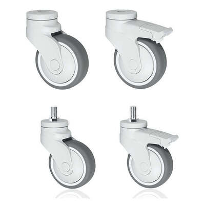 4 Inch (100 mm) Bolt Hole Swivel Medical Caster with Total Lock Brake