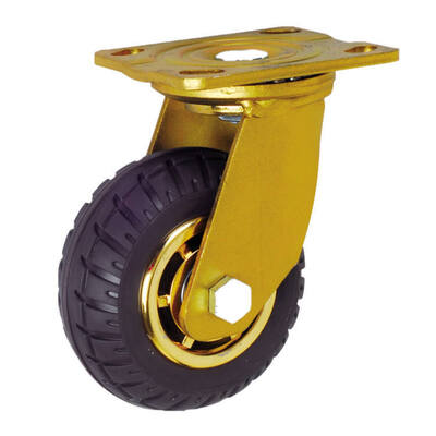 Heavy Duty Industrial Swivel Foam Rubber Casters with Brake – 3″ to 8″ Sizes