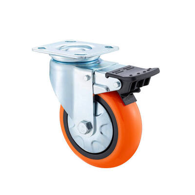 ล้อ PU รับน้ำหนักมากทนทาน – ตัวเลือกแบบหมุนและเบรกอุตสาหกรรมขนาด 4 นิ้ว