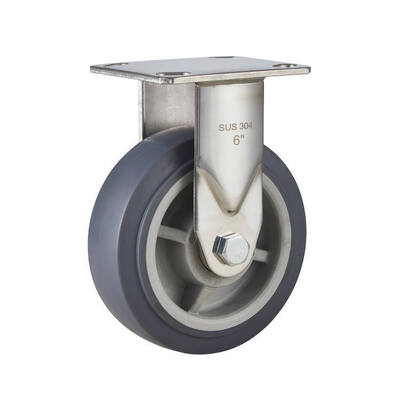 Ruota orientabile per carrello industriale per carichi pesanti - Ruota in TPR con staffa in acciaio inossidabile 304