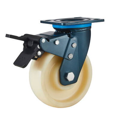 High Precison Double Ball Bearings 4 / 5 / 6 / 8 Inch Heavy Duty Machine Nylon Swivel Caster Wheels