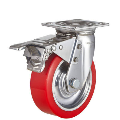 重量ポリウレタンホイールキャスター アルミコアPU& 304ステンレス鋼支架