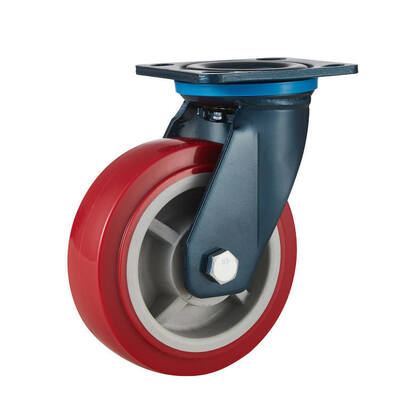4 / 5 / 6 / 8 Inch Heavy Duty Red PU Caster Wheels for Trolley