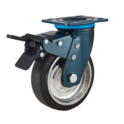 4 / 5 / 6 / 8 Inch Heavy Duty Non Marking Wear Resistant High Elastic Rubber Caster Wheels – Industrial Swivel Mobility Solution