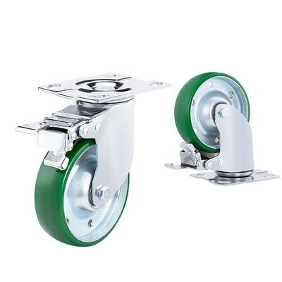 Industrial Steel Rim Cast PU Caster Wheels Heavy Duty Polyurethane Casters Shock Absorbing