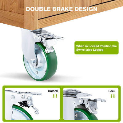 Industrial Steel Rim Cast PU Caster Wheels Heavy Duty Polyurethane Casters Shock Absorbing