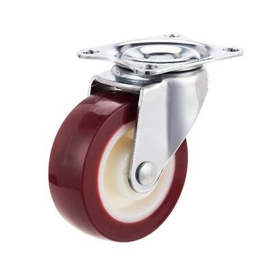 Τροχοί ελαφρού τύπου Burgundy PU Caster 2 ιντσών – Βιομηχανική και κινητικότητα επίπλων