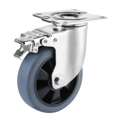 Medium Heavy Duty Industrial Caster Wheel TPR Tread PP Core Swivel Plate Castor for Trolley and Equipment