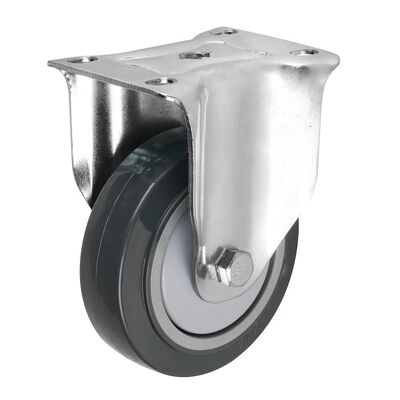 3 / 4 / 5 Inch Grey Swivel PU Caster Wheel Top Plate Medium Duty Logistics & Warehouse Trolley Casters
