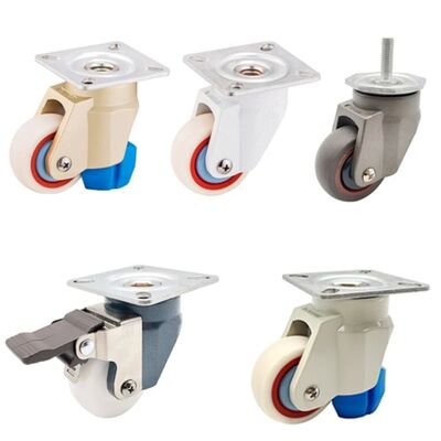 Height Adjustable Retractable Leveling Casters Nylon Wheel Workbench Swivel Caster with Leveling Foot