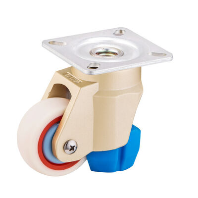 Height Adjustable Retractable Leveling Casters Nylon Wheel Workbench Swivel Caster with Leveling Foot