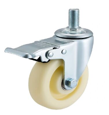 Medium Duty 3-5 Inch PP/TPR Swivel Caster Wheel with Top Plate and Brake for Industrial Trolleys