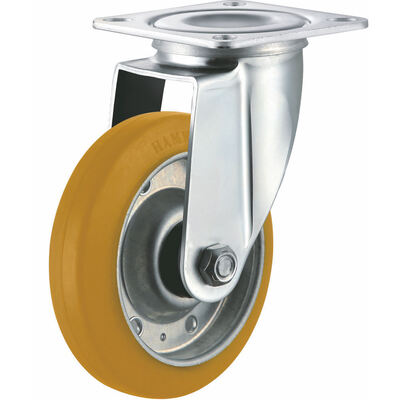 Roulettes pivotantes en polyuréthane à usage moyen de 4/5/6 pouces avec frein latéral - roulettes à plaque de capacité de charge de 120 à 180 kg