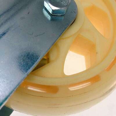 Roulette pivotante en PU transparent jaune de 5 pouces - Roulette de chariot universelle en polyuréthane 125 × 32 mm