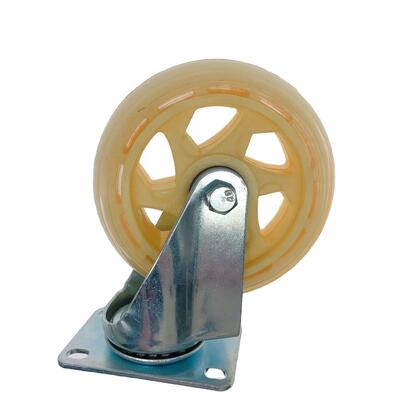 5-calowe, żółte, przezroczyste kółko obrotowe z PU – uniwersalne kółko do wózka z poliuretanu 125 × 32 mm