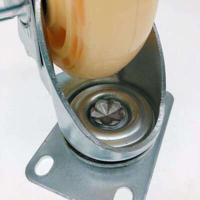 Roulette pivotante en PU transparent jaune de 5 pouces - Roulette de chariot universelle en polyuréthane 125 × 32 mm