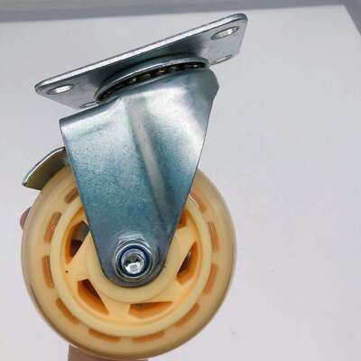 Roulette pivotante en PU transparent jaune de 5 pouces - Roulette de chariot universelle en polyuréthane 125 × 32 mm