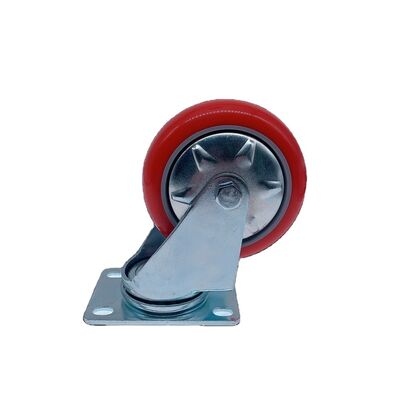 Bánh xe tròn PU màu đỏ phong cách Hàn Quốc – Bánh xe xoay dày 3,5 mm có ổ trục quay, tải trọng 130kg