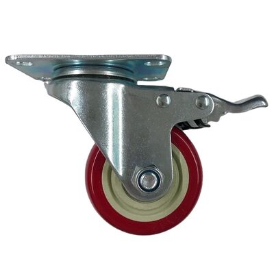 3 / 4 / 5 Inch Medium Duty Double Ball Bearing Swivel Caster Wheels – Plastic PU/PVC/PP Universal Locking Furniture Casters